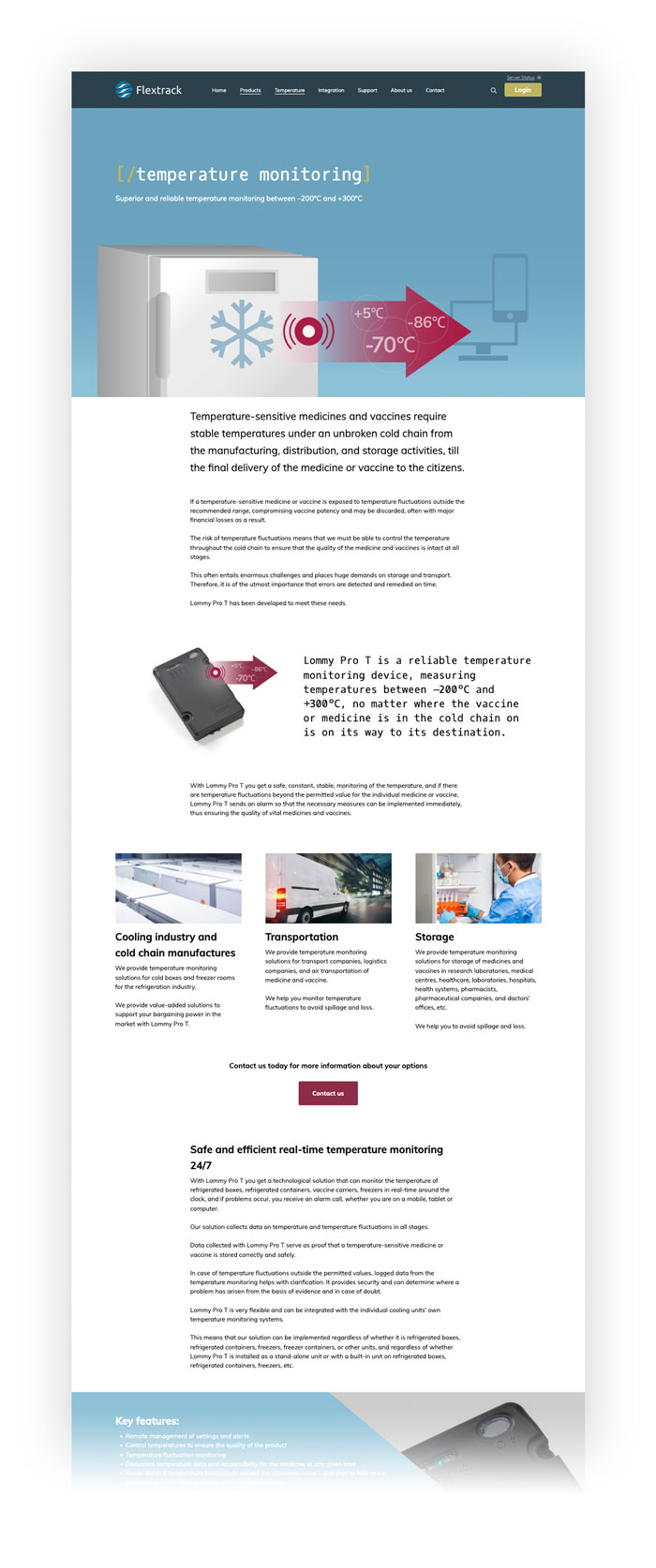 temperature monitoring flextrack tracking